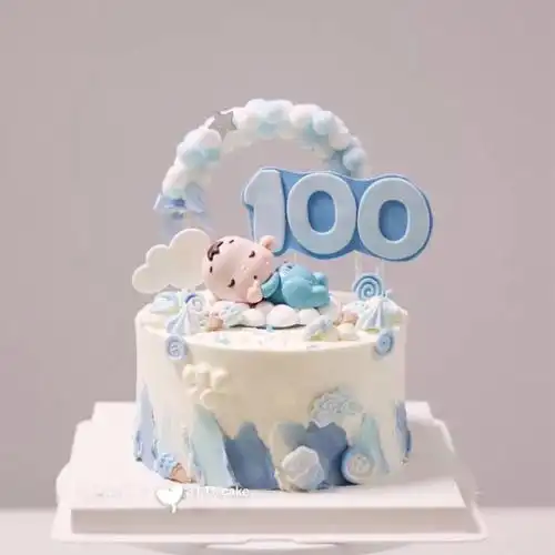 软陶奶瓶睡眠宝宝一百天周周岁生日蛋糕装饰满月节日装扮用品
