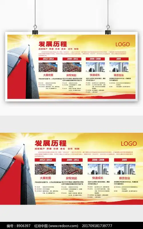 企业发展历程文化墙展板