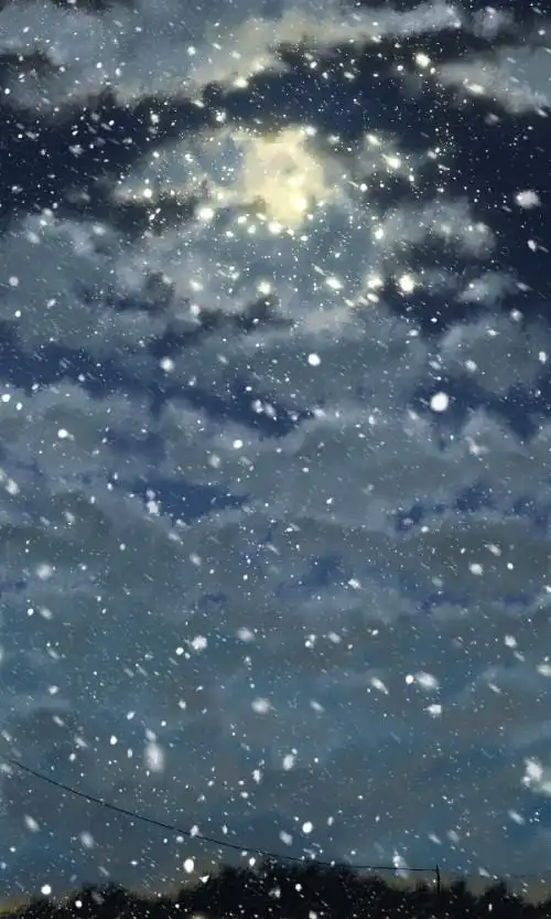 求动漫中晚上下雪的图片我做屏幕壁纸