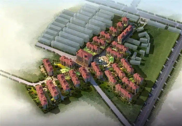 社区建筑鸟瞰图图片