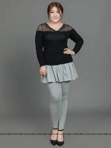 梦姝娜 秋冬胖mm大码弹力加厚打折假两件