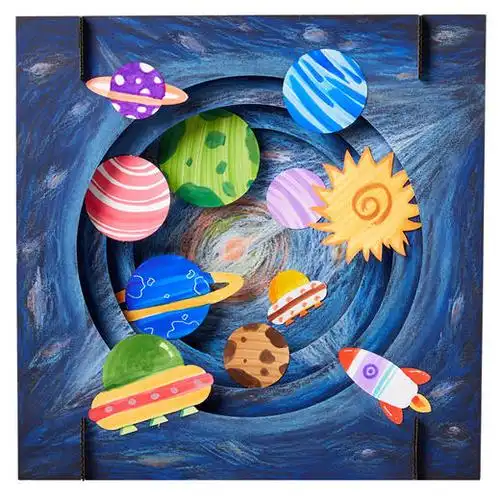 浩瀚星空儿童手工diy卡通贴画材料包幼儿园立体环创纸质自制贴画