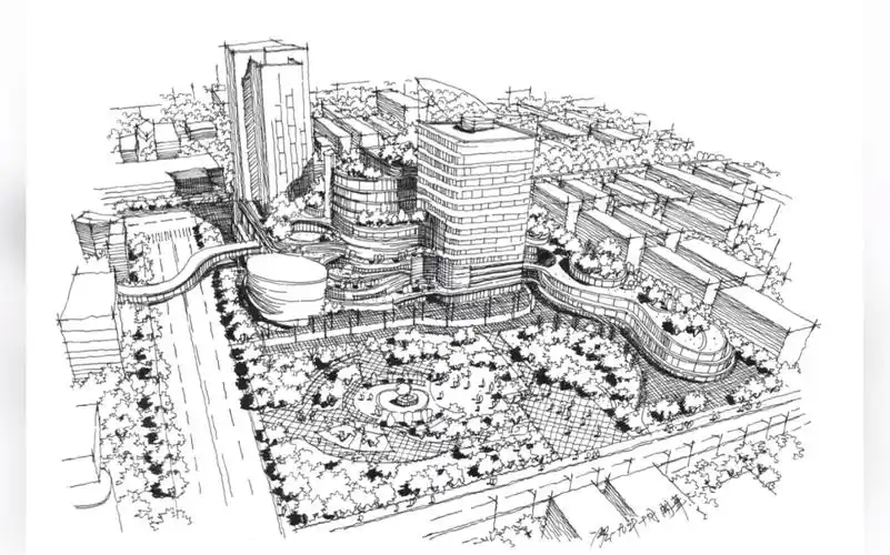 【手绘】怎么画城市鸟瞰图(超人视角)