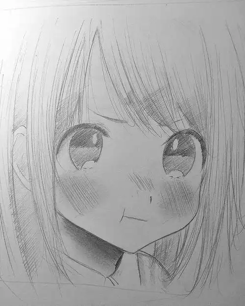 板绘动漫女生头部练习素材