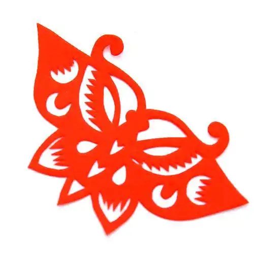 青岛古雅手工剪纸双面红色宣纸小蝴蝶百蝶图百搭卡通幼儿儿童窗花