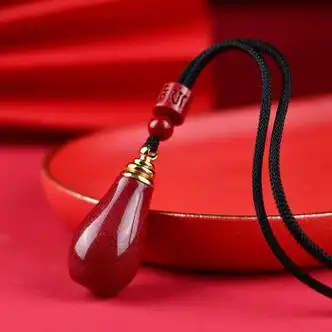 卡古兰 朱砂葫芦吊坠  装瓶随身空瓶的空心瓶挂件护身男女情侣项链 黑