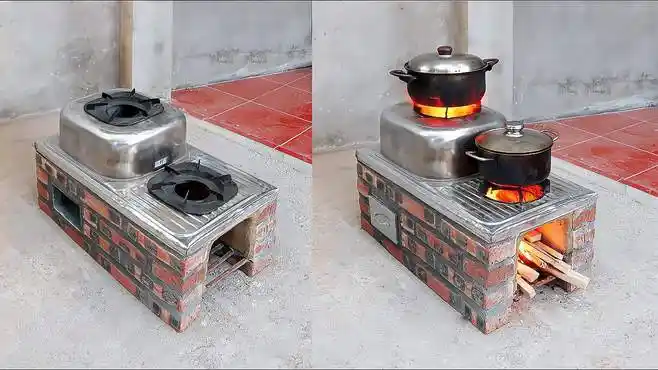 农村无烟柴火灶制作,制作简单好上手,就连老师傅都说砌得真好-三农
