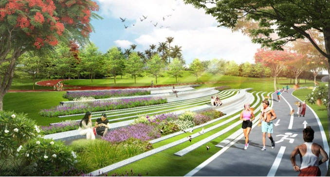 满眼惊艳翠亨新区滨河景观示范段正式运营喜迎春