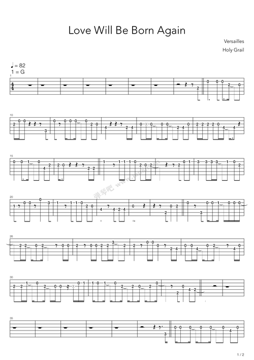《love will be born again》,versailles(六线谱 吉他谱)--弹琴吧(原