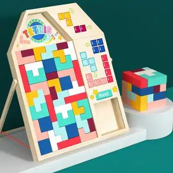 麦如俄罗斯方块儿童玩具男孩女孩早教智力玩具236岁木质拼图积木女童