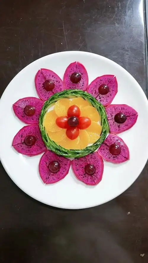 火龙果拼盘手法,这才是真的高手!