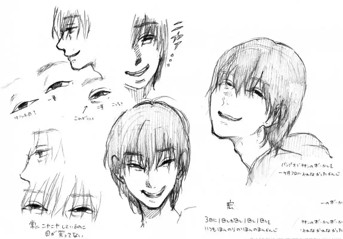 狂依存症候群初设定(上) 最初的角色表 p4是aili初设定,p2是当时类似