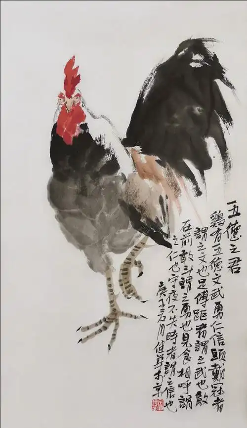 神采飞扬著名画家宋健华先生画鸡
