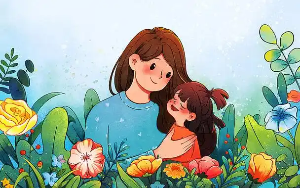 白云下的油菜花卡通夏天夏日立夏夏季天空插画立夏节气手机宣传海报二