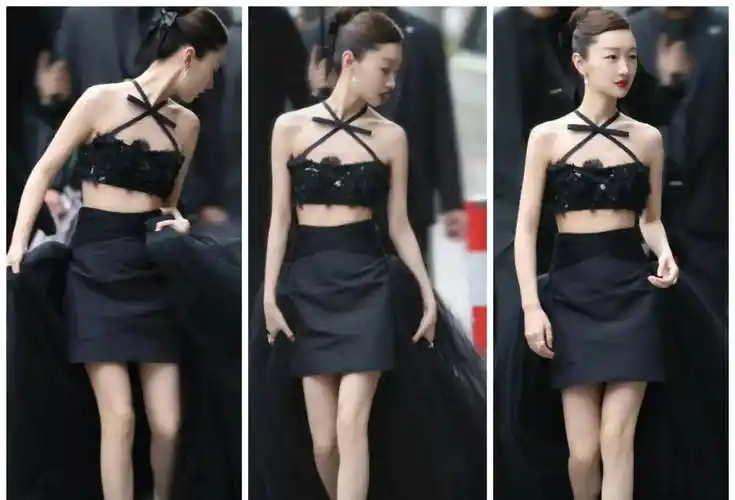 周冬雨身着黑色礼服亮相,瘦到一阵分就能吹跑_美人_cm_体重