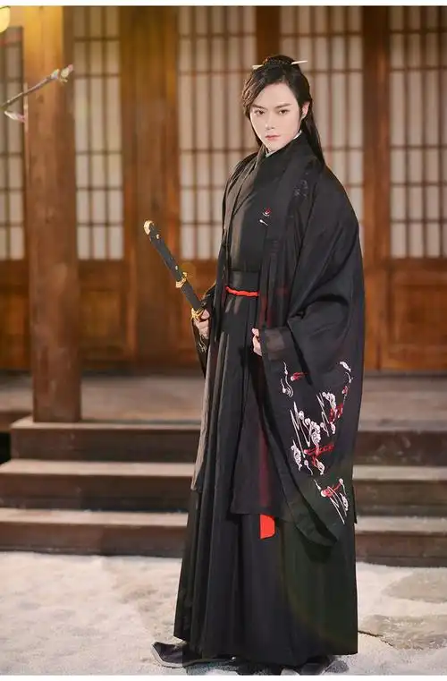 魏晋风汉服男大袖衫古风男士大码学生班服套装明制中