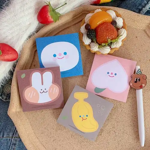 少女心留言便签本小清新便利贴纸笑脸小花索引便签贴学生可爱笑脸