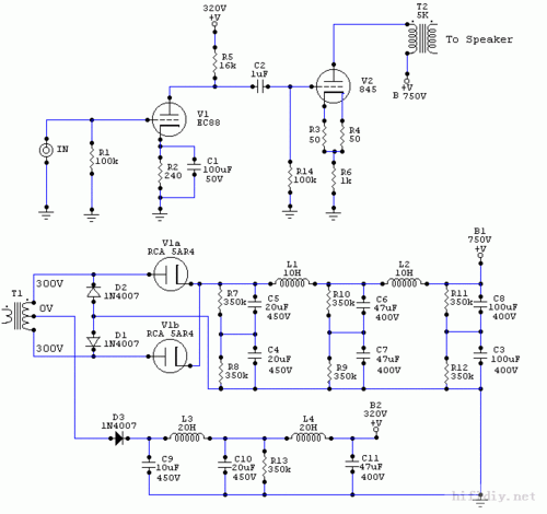 一款845单端电路和布局参考图