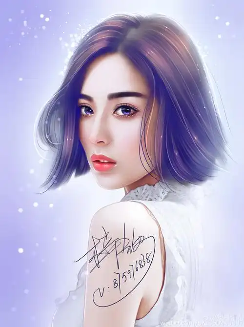 真人照片转手绘练习-古力娜扎(水晶风)