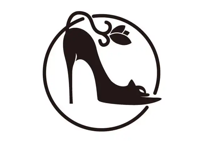 猫高跟鞋组合动物图形logo