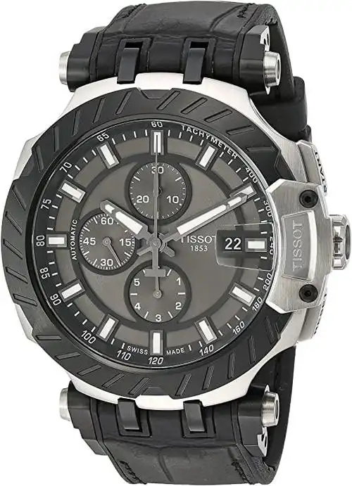 tissot 天梭 男士 t-race 不锈钢运动手表 黑色 t1154272706100