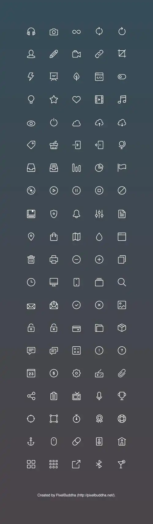 100个线性图标集psd源文件下载