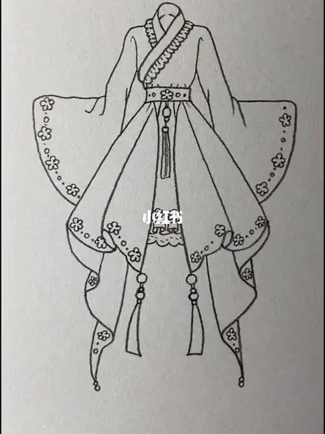 古装长裙简笔画步骤