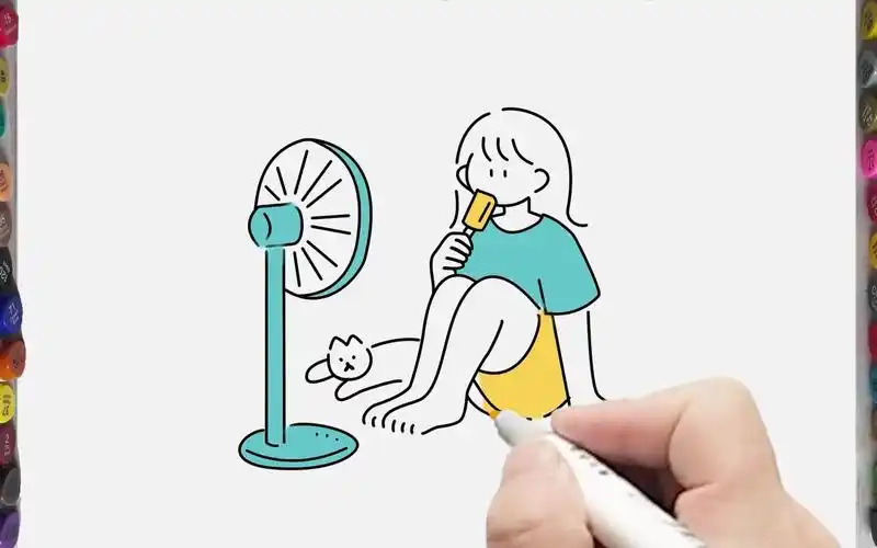 夏天主题简笔画_哔哩哔哩_bilibili