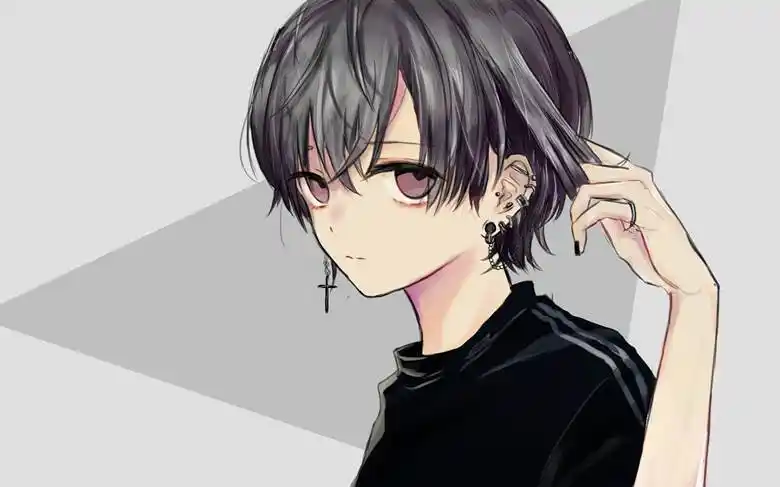 ピアスはおり的帅哥插画图片