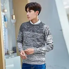 eptison衣品天成男式毛衣韩版青年衣服套头圆领潮男士针织衫男