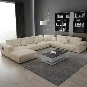 组合客厅转角整装大小户型简约现代日式布艺沙发家具 5件套 (u字型)