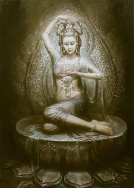 曾浩飞天大美油画曾浩的敦煌飞天