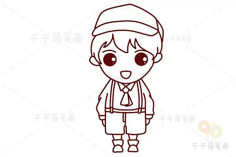 动漫卡通小男孩简笔画