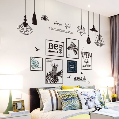 北欧ins风相框墙贴纸贴画卧室床头墙壁装饰3d立体海报纸墙画自粘