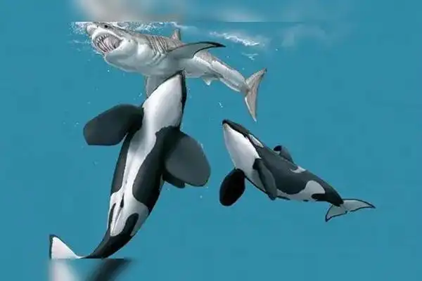 虎鲸捕杀大白鲨的瞬间被首次拍下,网友:见证历史时刻_大白鲨_瞬间