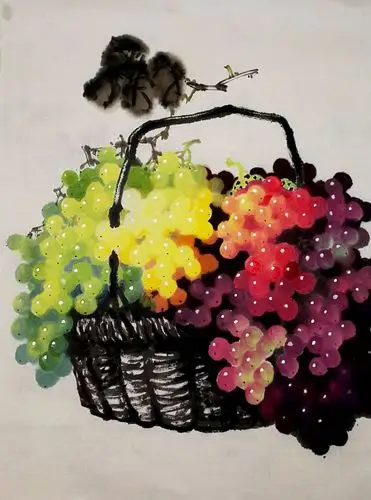 笔底明珠—— 崔瑛绘彩墨葡萄
