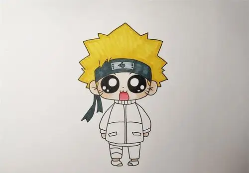 鸣人怎么画简笔画步骤