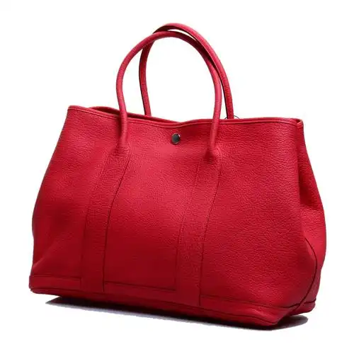 hermes(爱马仕)西瓜红皮质手提袋