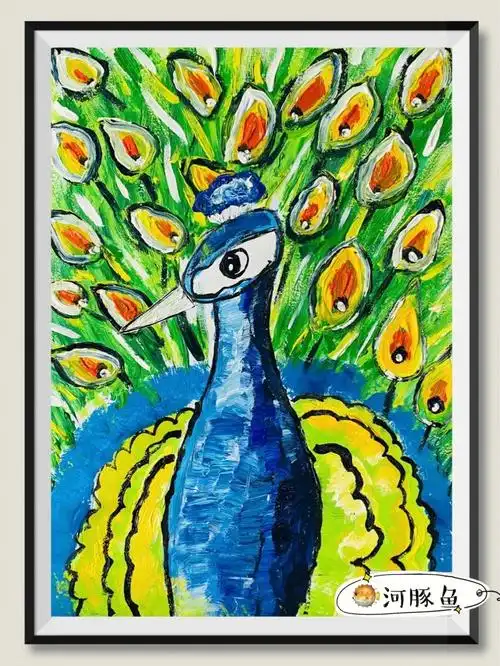 水粉画孔雀08