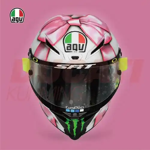 agv pista gp rr粉色蝴蝶结 限量版 预定预售款 摩托车全盔碳纤维