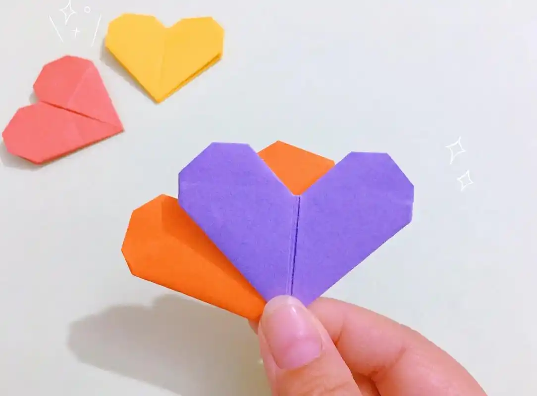 评论区的宝 你要的爱心折纸来啦 简单易学方法(一)#折纸  - 抖音