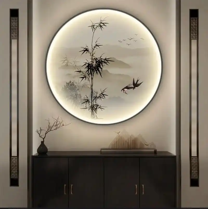 水墨玄关画#壁画 #浮雕画 #新中式 #屏风隔断 #中式风格 - 抖音