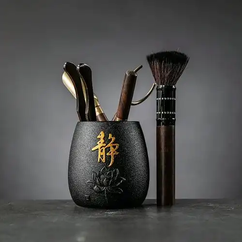 楠竹黑檀茶道六君子套装功夫茶具配件6君子泡茶工具茶夹茶针茶刀