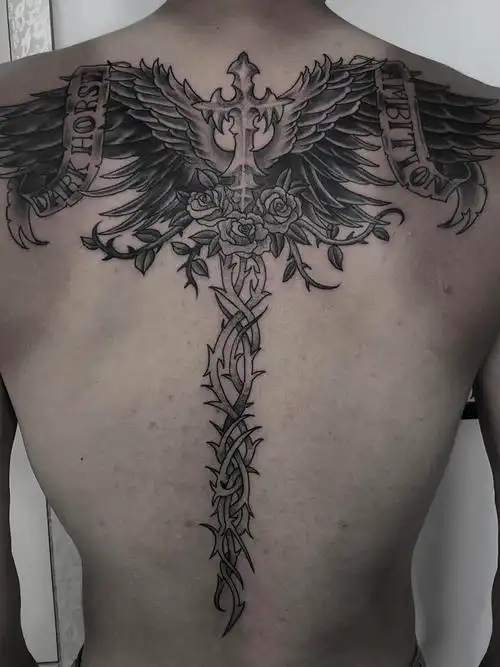 翅膀_纹身图案手稿图片_张浩的纹身作品集