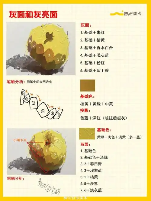 保姆级黄苹果色彩教程  妈妈再也不用担心我画不好苹果啦!