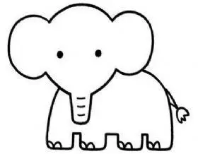 雄象侧面简笔画