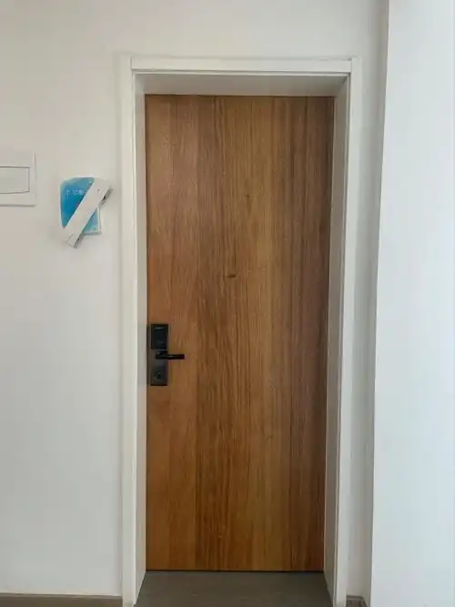 白色门套,原木色门板.好看