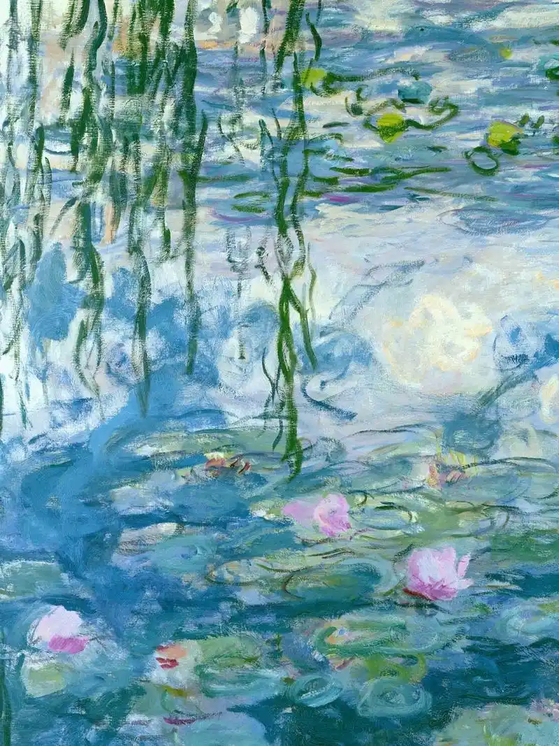 《睡莲》高清附细节 《睡莲》系列作品,从1897到1926年,莫奈总共画过