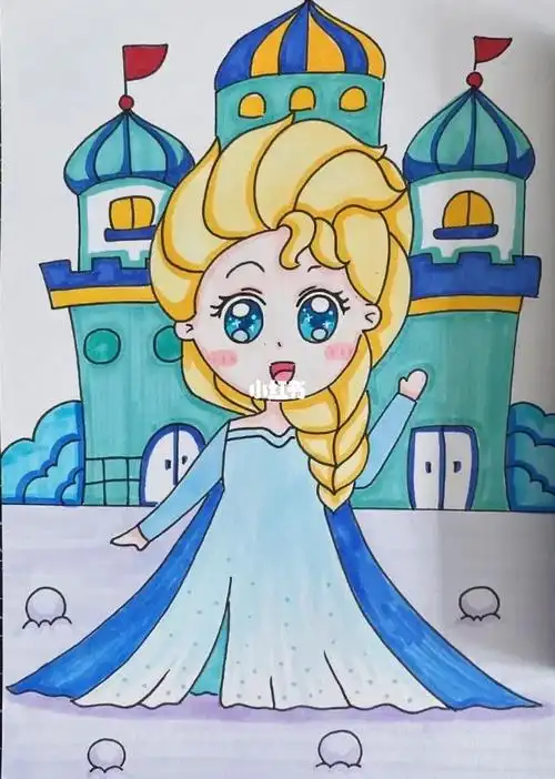 艾莎公主儿童创意画卡通画人物冰雪奇缘