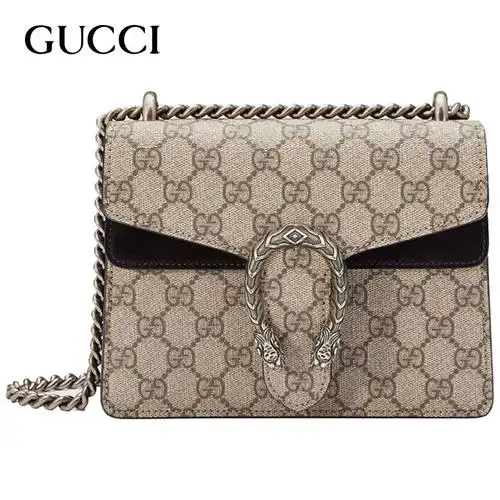 女包dionysus系列奢侈品乌木色棕色人造帆布链条斜挎单肩包酒神包视频